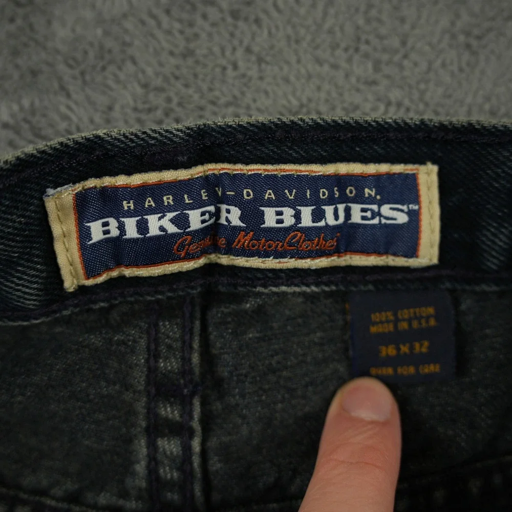 Harley-Davidson Jeans Mens 35x32 Blue Biker Blues Made‎ in USA Dark Wash Denim